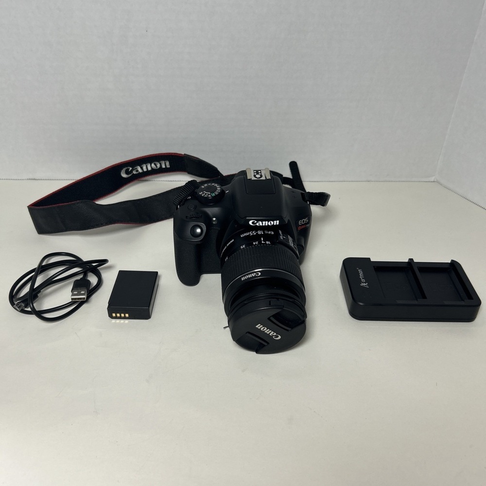 Canon EOS Rebel T6 DS126621 18MP 1080p DSLR Camera/18-55mm Len 2 Battery See Des